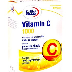 تصویر قرص ویتامین C 1000 میلی گرم یوروویتال 60 عدد eurho-vital-vitamin-c-1000-mg-60-tablets