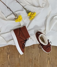 تصویر بوت بچگانه دریا مدل البرز / جنس چرم طبیعی - قهوه ای / 23 