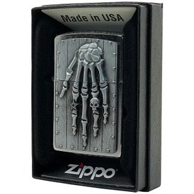 تصویر فندک اورجینال بنزینی زیپو مدل Zippo SKELETON HAND EMBLEM Zippo SKELETON HAND EMBLEM