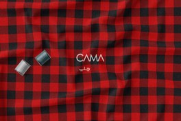 تصویر پارچه طرح چهارخونه قرمز مشکی | کد B8 