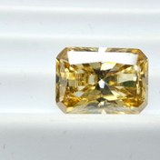 تصویر نگین موزانایت چهارگوش طلایی 