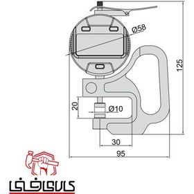 تصویر ضخامت سنج دیجیتال 10 میلیمتر دقت 0.0 ا insize 10mm digital thickness gage insize 10mm digital thickness gage