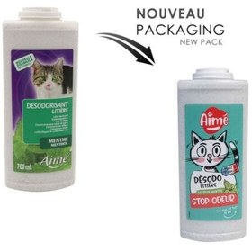 تصویر دئودورانت خاک گربه با عطر نعنا ۷۰۰ میلی‌لیتر برند aime Menthol Litter Deodorant For Cats 700ML