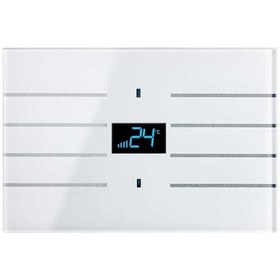تصویر کلید هوشمند ترموستاتیک سری KNX Glass Thermostat, rectangular, white 