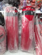 تصویر کیسه بوکس یک‌متری و ۷۰ سانتی قرمز برند اورلست جنس کانتینر اعلا داخل تکه های چرم تخفیف ویژه - ۱ متری 