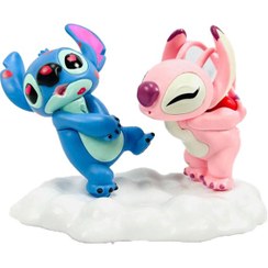 تصویر فیگور استیچ و آنجل عاشقانه سایز ۱۳ سانتی‌متر مجموعه دو عددی 