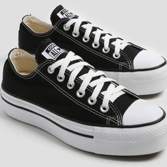 تصویر کانورس پلتفرم بدون ساق ویتنام اصل Platform converse low top black