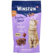 تصویر تشویقی بالشتی گربه وینستون با طعم مرغ و پنیر Winston Treats With Chicken & Cheese وزن 50 گرم 