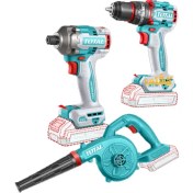 تصویر پک ۳ قلو شارژی توتال مدل TOSLI250182 با ولتاژ ۲۰ ولت 