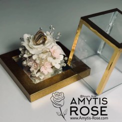 تصویر باکس جا حلقه عروس گل چینی مدل ۱۰۰۱ 