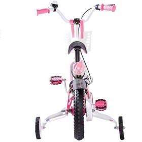 تصویر دوچرخه شهری مدل سونیک سایز 12 - صورتی با پشتی 