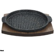 تصویر تابه گریل چدن نالینو مدل Fahita سایز ۲۰ با زیره چوبی 