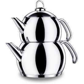 تصویر کتری و قوری کرکماز مدل Tombik کد A104 Korkmaz Tombik A104 Teapot And Kettle Set