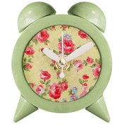 تصویر ساعت رومیزی بتنی مدل نوستالژیک گل گلی سبز نود 