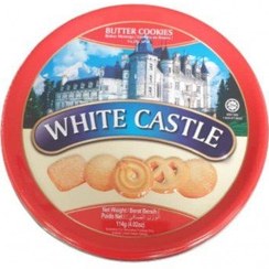 تصویر بیسکویت (کوکی) کره ای جعبه فلزی وایت کستل 114 گرمی White Castle Butter Cookies 