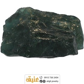 تصویر سنگ راف مولداویت (Moldavite) معدنی ناب سبز زیتونی از جمهوری چک 