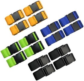 تصویر 16pcs Luggage Straps Suitcase Belts, Wide Adjustable Packing Straps Travel Accessories, Straps Colors Black, Yellow, Blue, Neon Green 