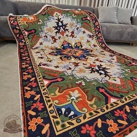 تصویر فرش ماشینی فرشینه طرح سنتی ابعاد دلخواه ضدلغزش 
