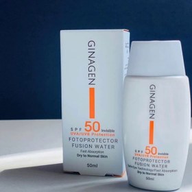 تصویر کرم ضدآفتاب بی‌رنگ ژیناژن SPF50 مناسب پوست‌های معمولی و خشک، حجم 50 میل Colorless sunscreen