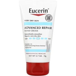 تصویر کرم دست ترمیم‌کننده با حس سبک برند eucerin 