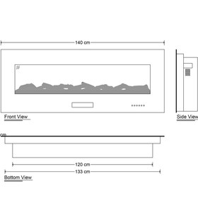 تصویر شومینه برقی LCD طول 140 سانتی متر 140 cm long LCD electric fireplace