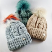 تصویر کلاه زمستانی بچگانه در سه رنگ بافت نرم بدون شال گردن – استری تدی راحت و گرم 