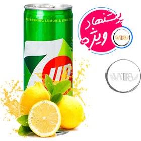 تصویر نوشابه قوطی شات سون آپ SEVEN UP با طعم لیمو 150 میل 