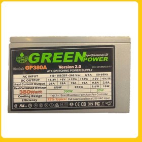 تصویر پاور استوک کامپیوتر گرین مدل GP380A-ESD Green computer power supply model GP380A-ESD