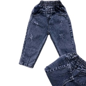 تصویر شلوار جین نقلی مام استایل گرم بالا 