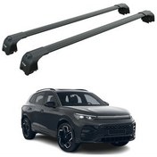 تصویر جعبه بار سقفی VOLKSWAGEN TIGUAN 2024 2025 ROOF RACK CARRIER SPACER POST SPACEBAR PAW PRO 2 BLACK auto paw 