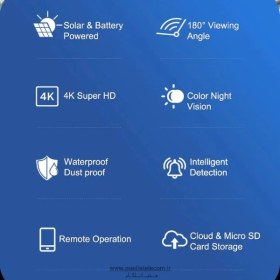 تصویر دوربین بیسیم سیم کارتی خورشیدی مدل Y6 Y6 wireless solar SIM card camera