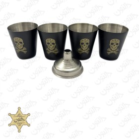 تصویر ست قمقمه جیبی 4 نفره طرح اسکلت-Skeleton Bottle 