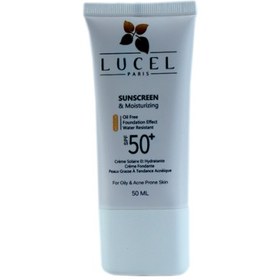 تصویر کرم ضد آفتاب کرم پودری آبرسان پوست چرب لوسل (Lucel) رنگ مدیوم SPF50 حجم 50 میلی لیتر Lucel Sunscreen moisturizing powder cream for Oily skin Color beige SPF50 volume 50 ml