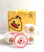 تصویر ظروف سه تیکه سرامیکی وارداتی درب دار - جوجه 