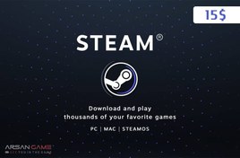 تصویر گیفت کارت استیم ۱۵ دلاری گلوبال 