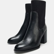 تصویر بوت زنانه FABRIC HIGH-HEEL ANKLE BOOTS زارا 