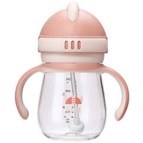 تصویر لیوان آبمیوه خوری نی دار رووکو ۲۴۰ میل ضد چکه 