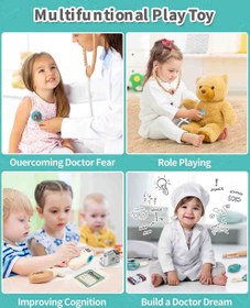 تصویر کیت دکتر برای کودکان کیت پزشکی با عملکردهای صدا و نور، مجموعه بازی دکتر برای هدیه تولد کودکان 
