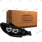 تصویر چراغ جلو اسپرت 206 برند مدرن و کروز پلاس مدل Heart بسته دو عددی - مدرن / داخل مشکی 