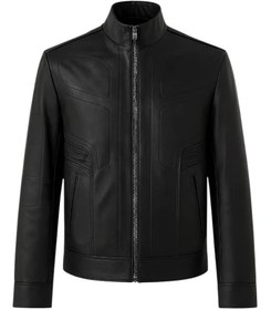 تصویر کاپشن چرم طبیعی مردانه آکو Ako