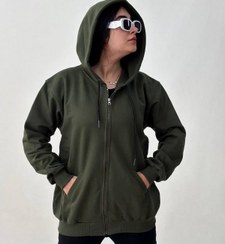 تصویر سویشرت زنانه بیسیک جیبدار رنگی 