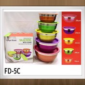 تصویر ست ۵ تکه کاسه استیل درب دار یونیک 