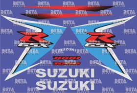 تصویر طرح لایه باز استیکر ، خط کشی ، آرم موتورسیکلت سوزوکی GSXR1000 2007 Decals And Sticker for SUZUKI GSXR1000 2007/2009