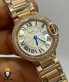 تصویر ساعت مچی کارتیر ست مردانه زنانه بالن بلو بند چرم Cartier Ballon Bleu CR42GL 