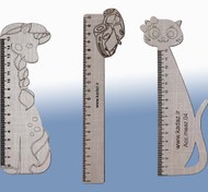 تصویر خط کش چوبی فانتزی (پک 3 تایی حکاکی) مدل Acc.meaz.3.08