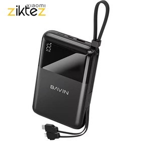 تصویر پاوربانک 20000 باوین Bavin PC1023S Fast Charge توان 22.5 وات همراه با کابل متصل 