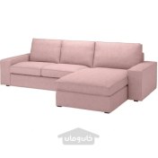 تصویر مبل راحتی 3نفره با شزلون ایکیا مدل IKEA KIVIK رنگ قهوه ای روشن مایل به صورتی گانارد 