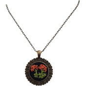 تصویر گردنبند گلدوزی گل های نارنجی 