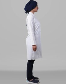 تصویر روپوش زنانه مدل برش کج Womens White Lab Coat Boresh Kaj