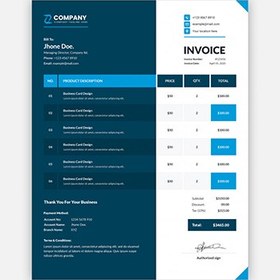 تصویر فاکتور و صورتحساب چند منظوره – Professional business invoice 